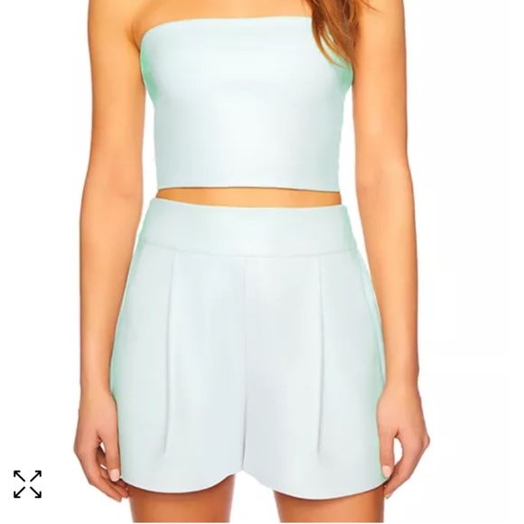 Susana Monaco Faux Leather Pleated Shorts